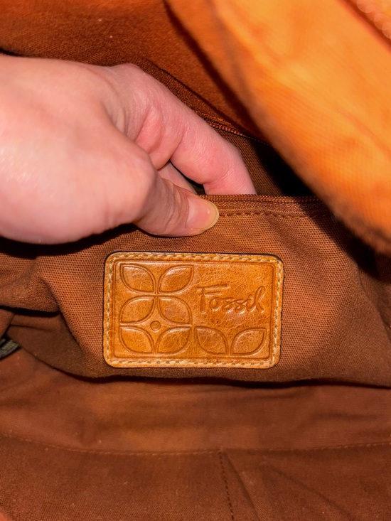Vintage Fossil Mini Leather Backpack